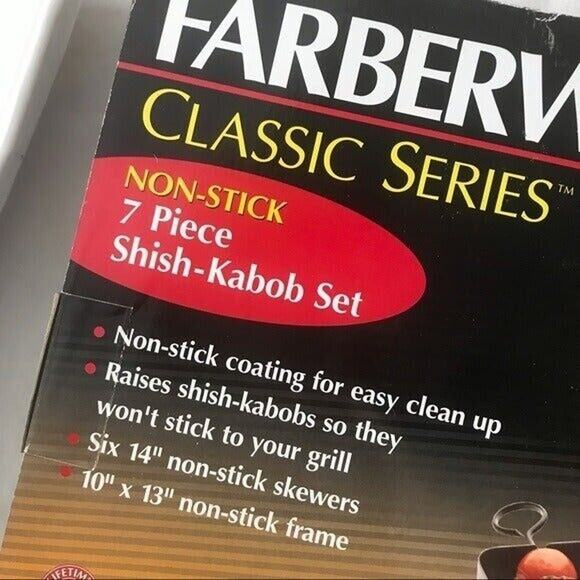 Farberware In Box (Looks Unused) Non-Stick Shish-Kabob Set Grilling Skewers READ - Picture 2 of 5